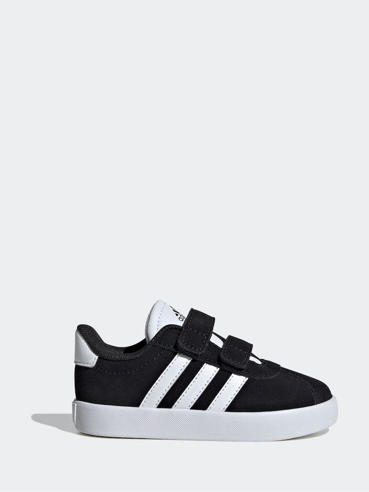 adidas Black VL Court 3.0 Hook and Loop Infant Trainers