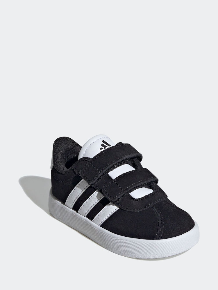 adidas Black VL Court 3.0 Hook and Loop Infant Trainers
