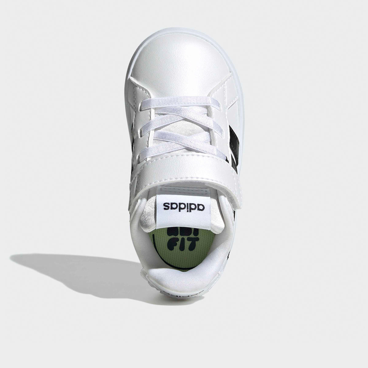 Adidas Girls Grand Court 3.0 EL Hook &amp; Loop Ankle Sneakers