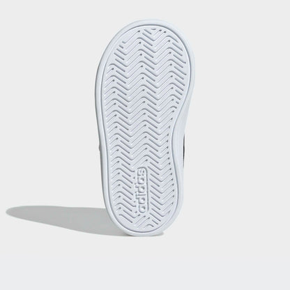 Adidas Girls Grand Court 3.0 EL Hook &amp; Loop Ankle Sneakers