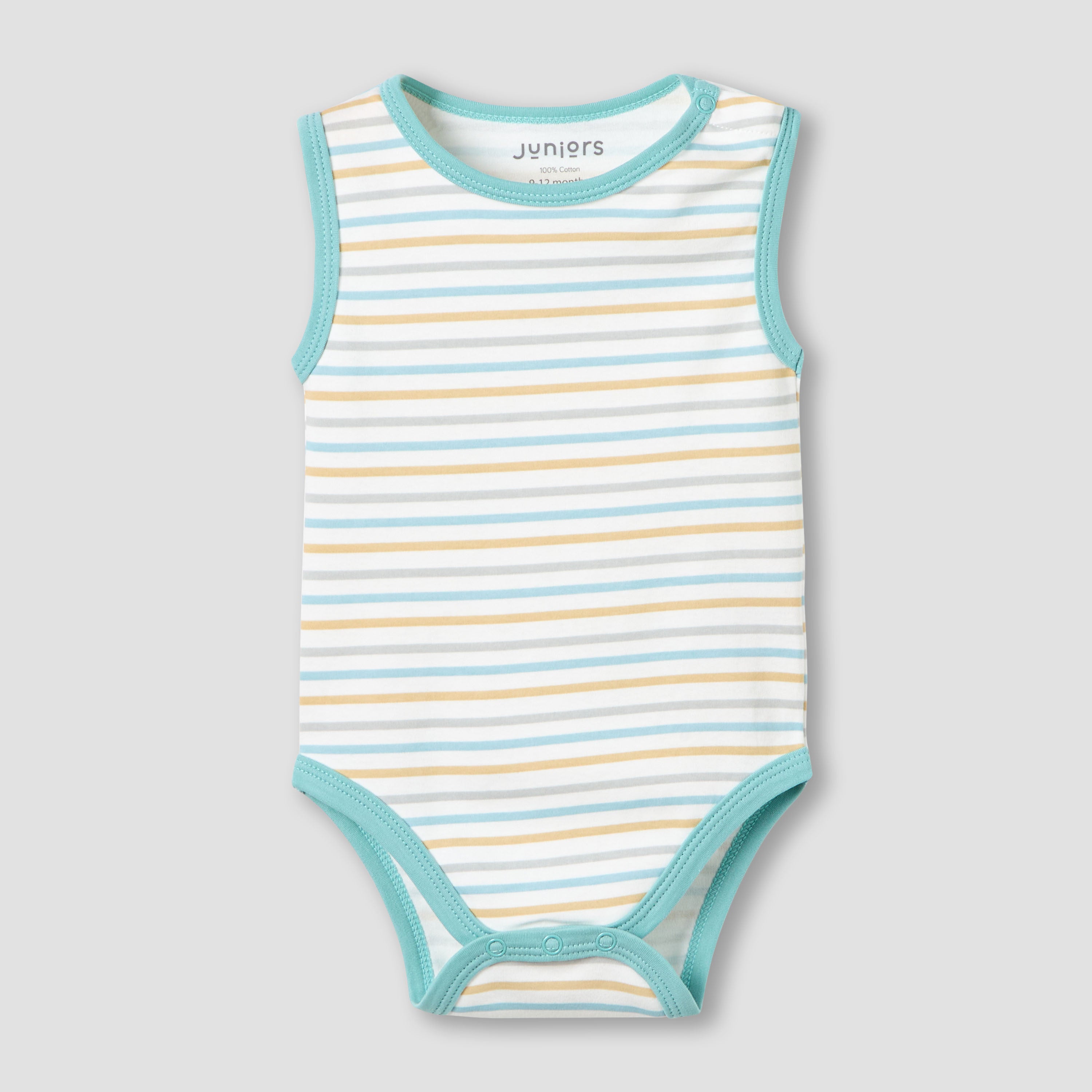 Pack of 2 Juniors Round Neck Sleeveless Bodysuit with Snap Button Closure