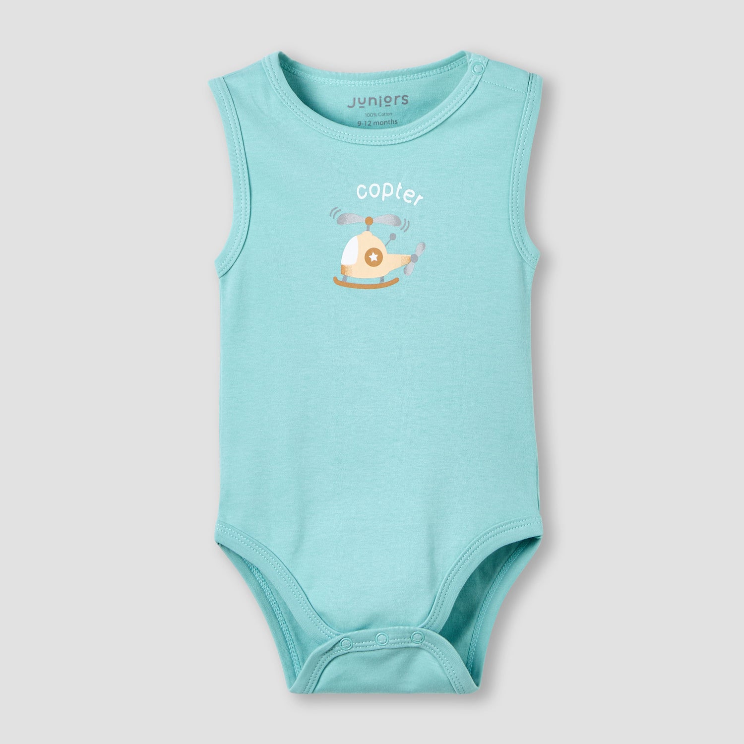 Pack of 2 Juniors Round Neck Sleeveless Bodysuit with Snap Button Closure