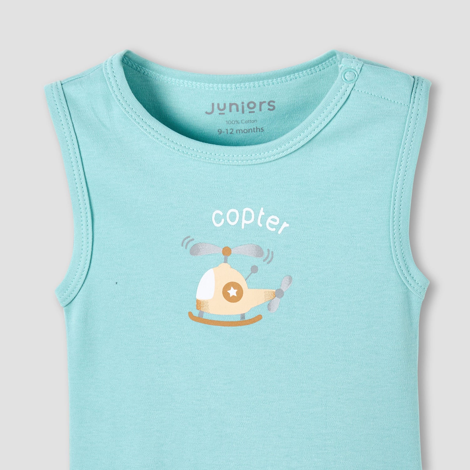 Pack of 2 Juniors Round Neck Sleeveless Bodysuit with Snap Button Closure