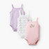 Pack of 3 Juniors Cotton Square Neck Sleeveless Bodysuit with Botanical Print - Multicolour / 12-18 mths