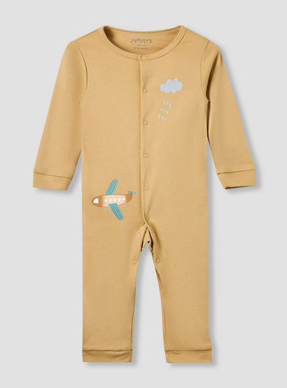 Set of 2 Juniors Cotton Round Neck Sleepsuit and Romper with Snap Buttons-baby-boys-clothing-nightwear-sleepsuits-image-2