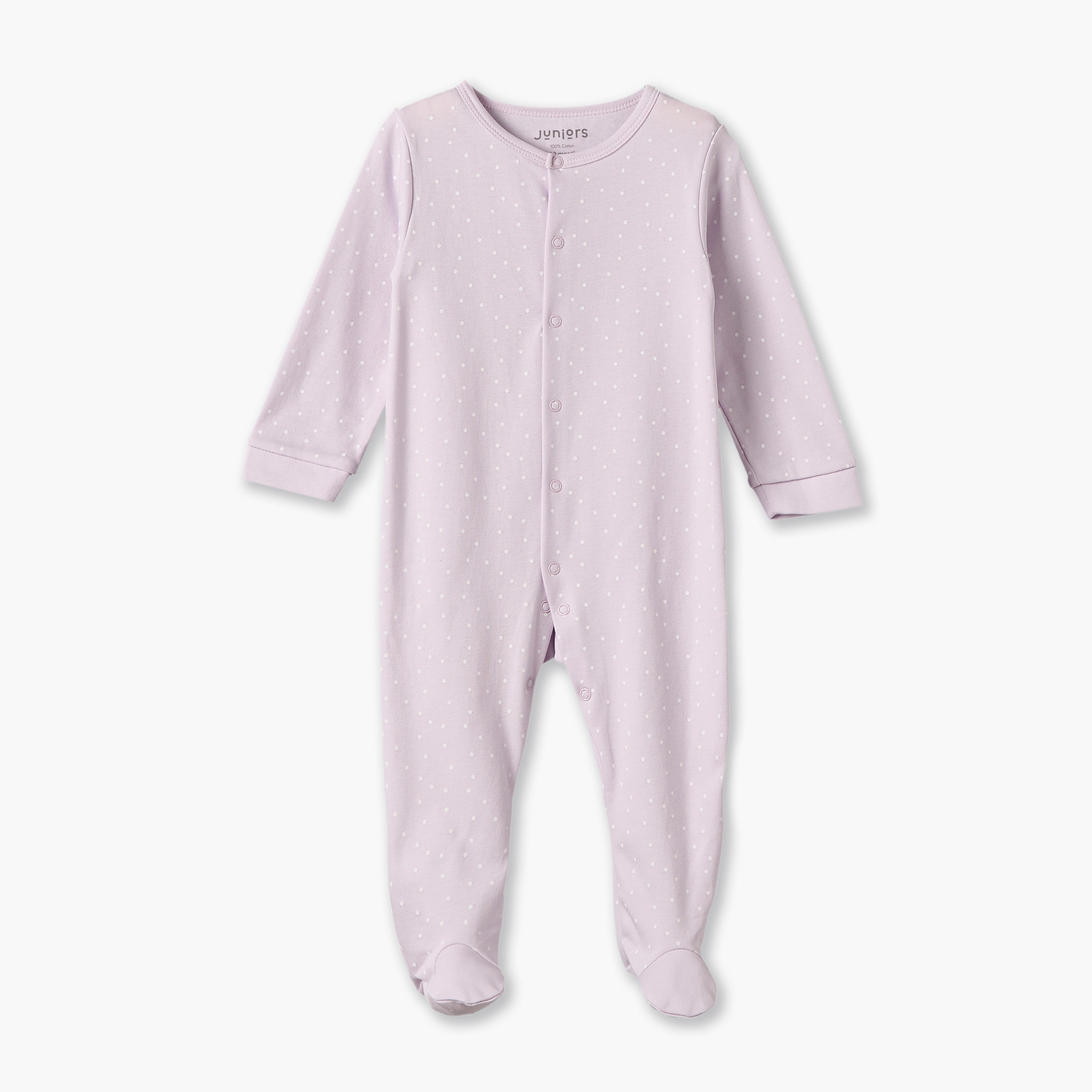 Pack of 2 Juniors Cotton Round Neck Long Sleeves Sleepsuit with Assorted Print