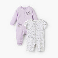 Set of 2 Juniors Cotton Round Neck Sleepsuit with Romper-undefined-image-1
