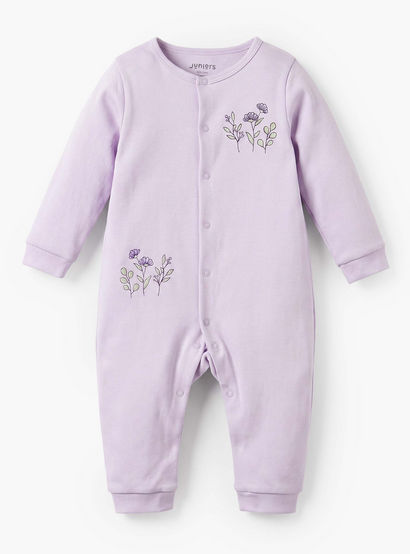 Set of 2 Juniors Cotton Round Neck Sleepsuit with Romper-baby-girls-clothing-nightwear-sleepsuits-image-2