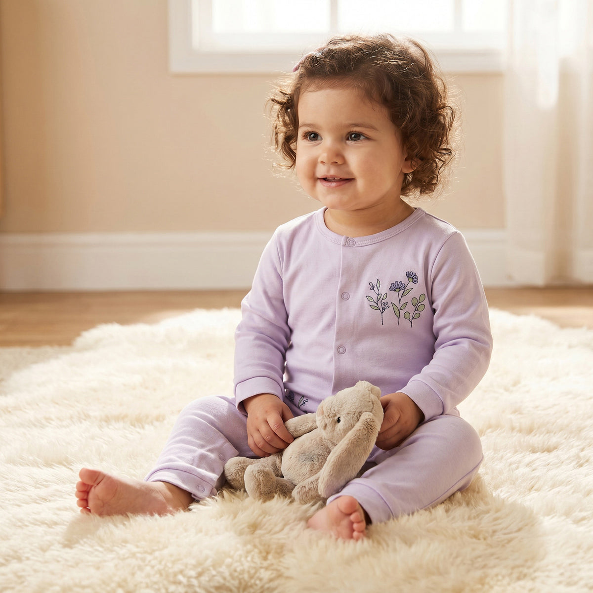 Set of 2 Juniors Cotton Round Neck Sleepsuit with Romper