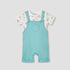 Juniors Crew Neck Short Sleeves Dungaree with Pocket - Blue / 12-18 mths