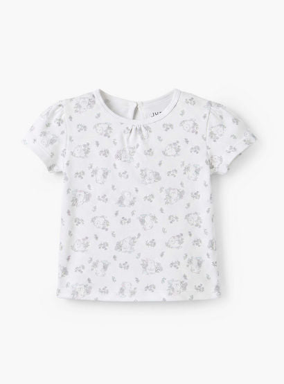 Juniors Round Neck Short Sleeves Top and Dungaree Set with Bunny Print-baby-girls-clothing-setsandcoords-image-4