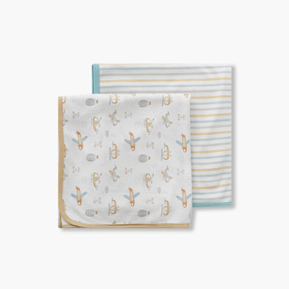 Pack of 2 Juniors Receiving Blanket with Print