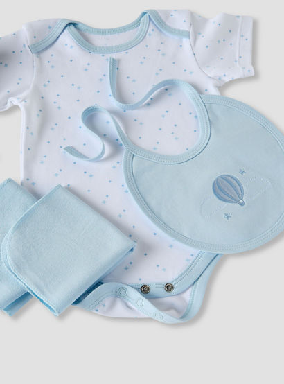 Juniors 6-Piece Boys Gift Set - Cotton - Bodysuit, Booties, Bib, Wash Cloth, Briefs - Star Print-baby-boys-clothing-setsandcoords-image-11