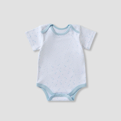Juniors 6-Piece Boys Gift Set - Cotton - Bodysuit, Booties, Bib, Wash Cloth, Briefs - Star Print