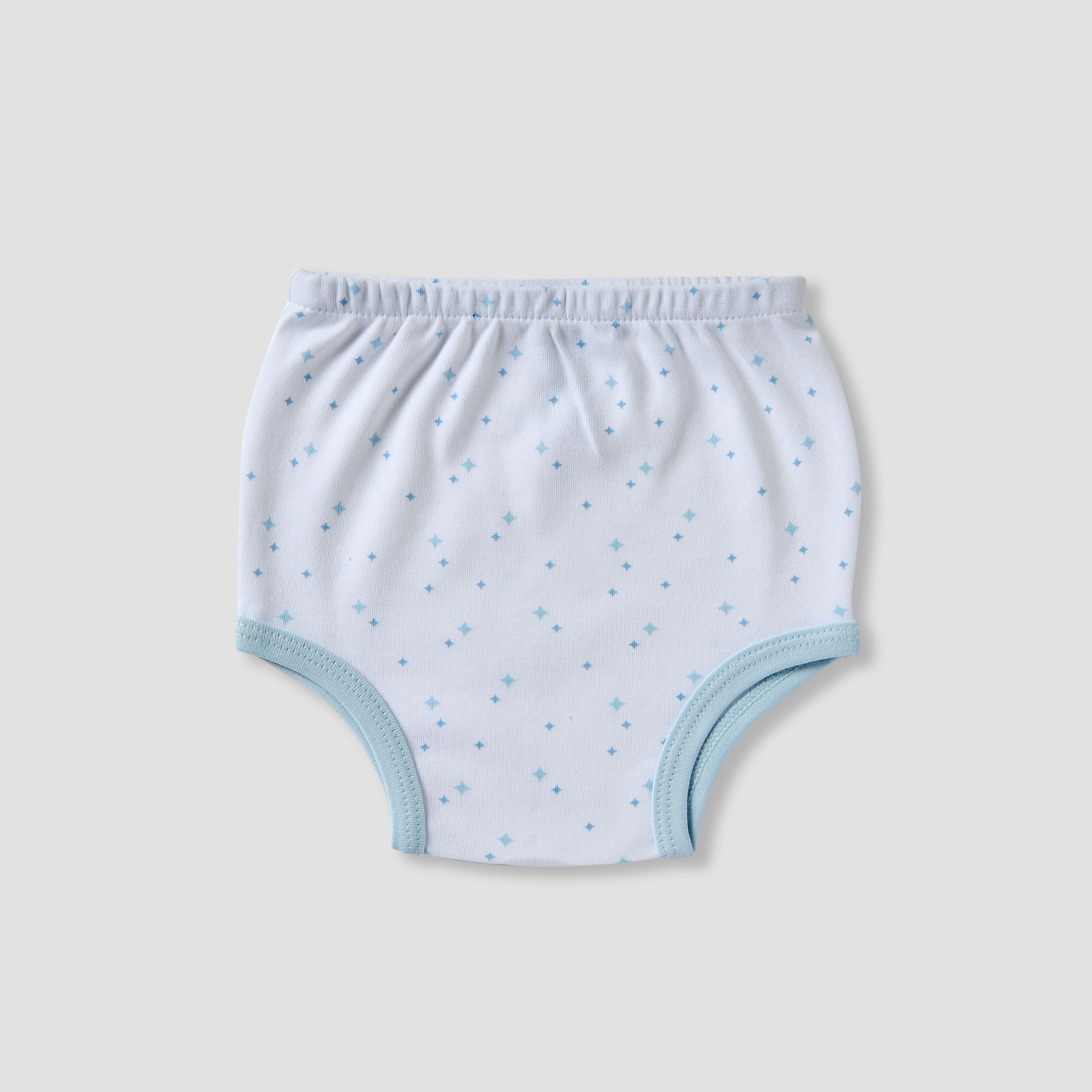 Juniors 6-Piece Boys Gift Set - Cotton - Bodysuit, Booties, Bib, Wash Cloth, Briefs - Star Print