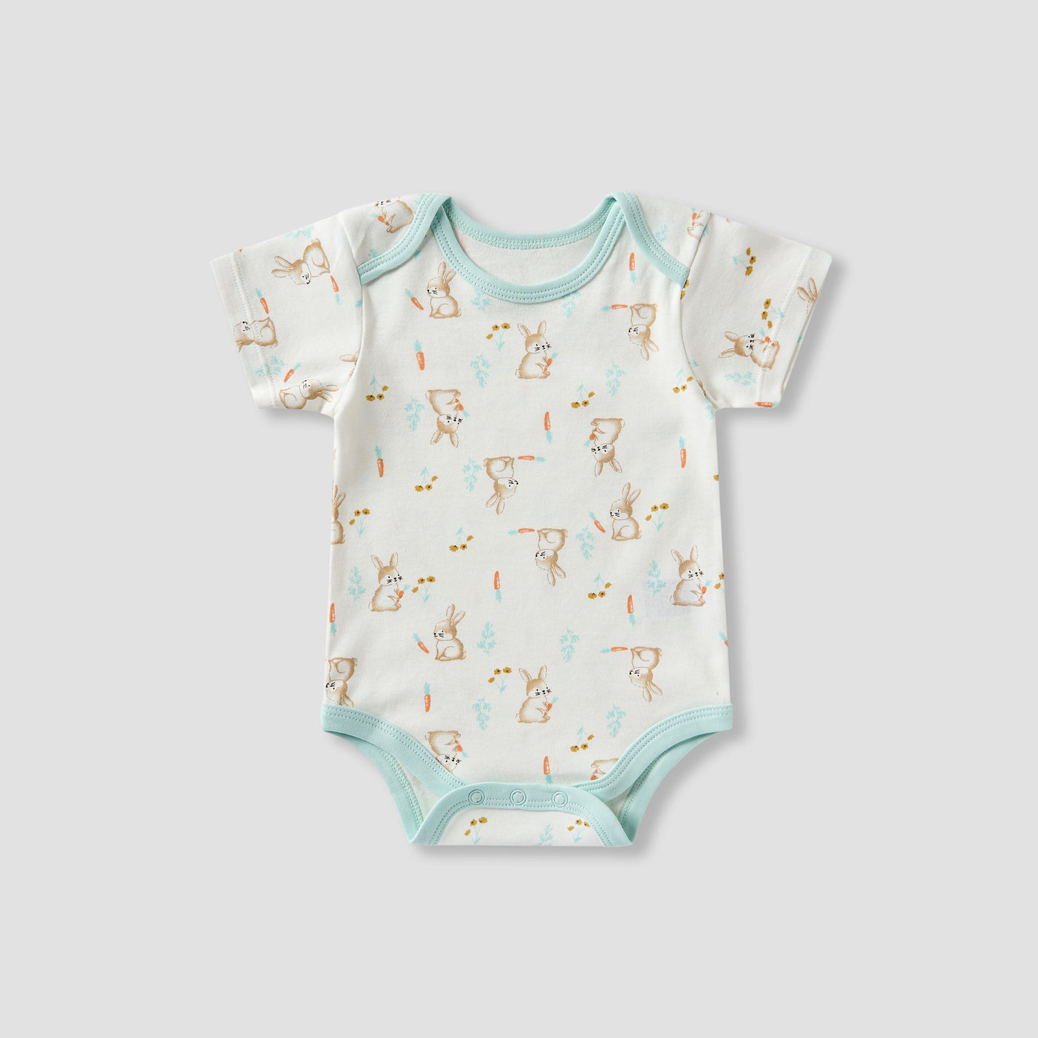 Juniors Girls 7-Piece Gift Set - Soft Cotton - Bodysuit, Bib, Booties - Bunny Print
