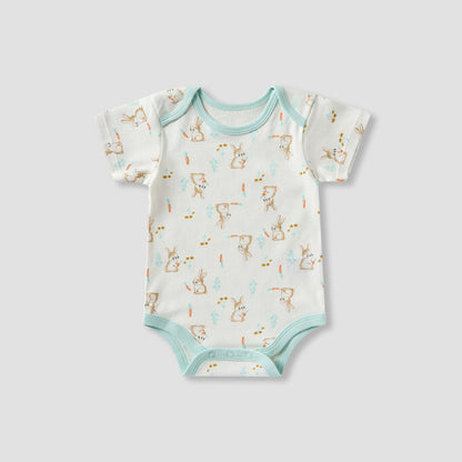 Juniors Girls 7-Piece Gift Set - Soft Cotton - Bodysuit, Bib, Booties - Bunny Print