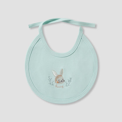 Juniors Girls 7-Piece Gift Set - Soft Cotton - Bodysuit, Bib, Booties - Bunny Print