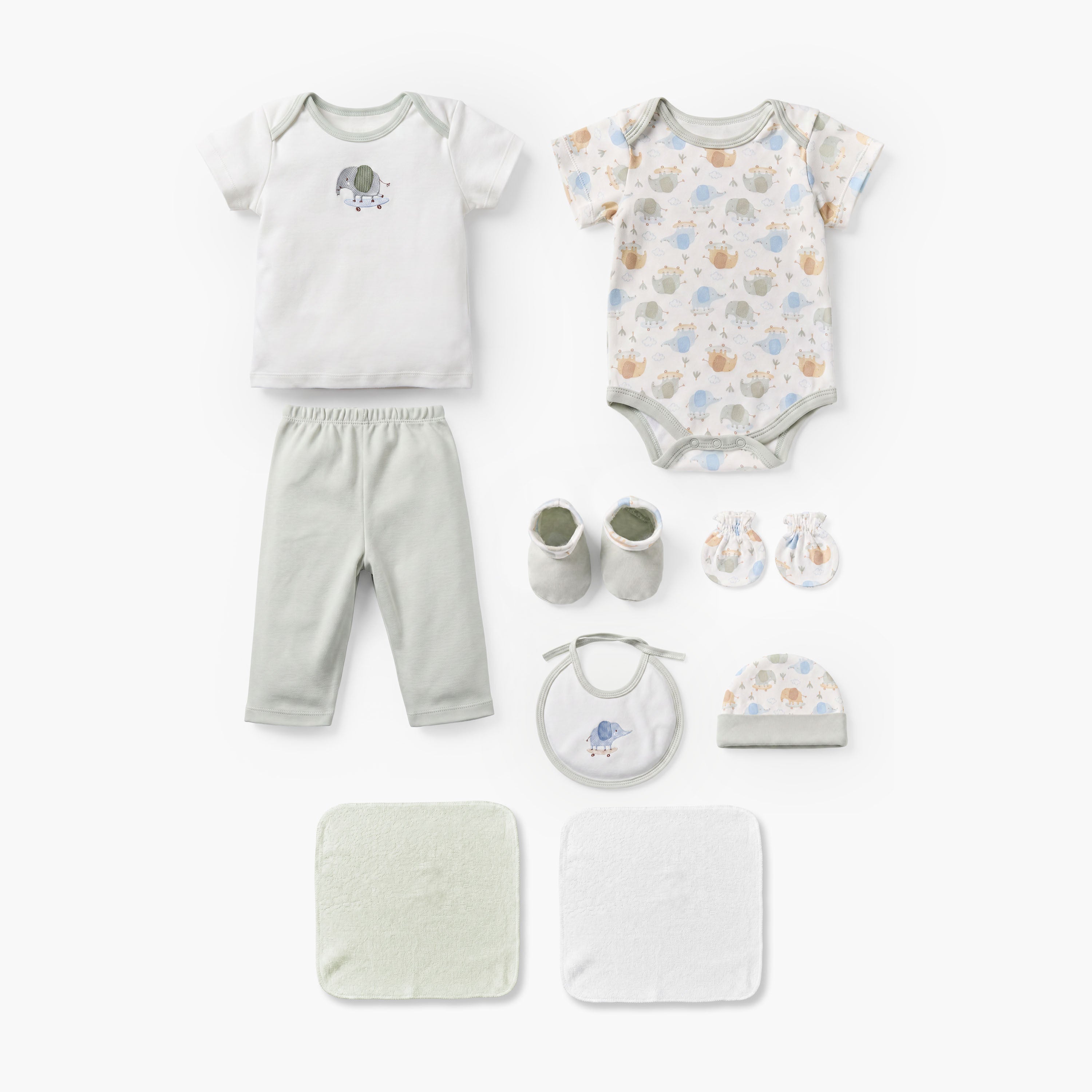 Set of 9 Juniors Clothing Gift Set with Elephant Print