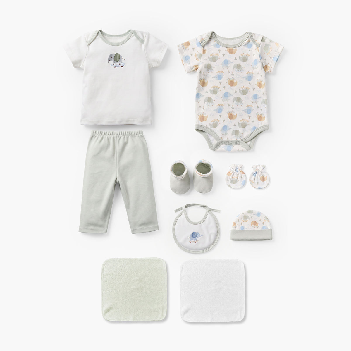 Set of 9 Juniors Clothing Gift Set with Elephant Print