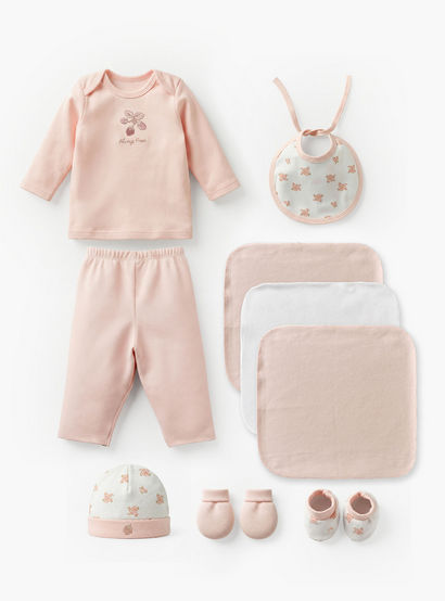 Set of 10 Juniors Clothing Gift Set with Floral Print-baby-girls-clothing-setsandcoords-image-2