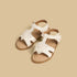 Floral Accent Sandals with Hook and Loop Closure - White / 20