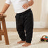 Juniors Elasticated Waistband Joggers with Pockets - Black / 12-18 mths