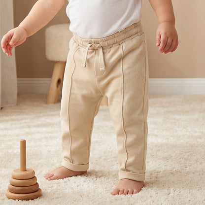 Juniors Elasticated Drawstring Waist Joggers with Panelled Design