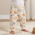 Juniors Drawstring Waist Joggers with Safari Print - White / 12-18 mths