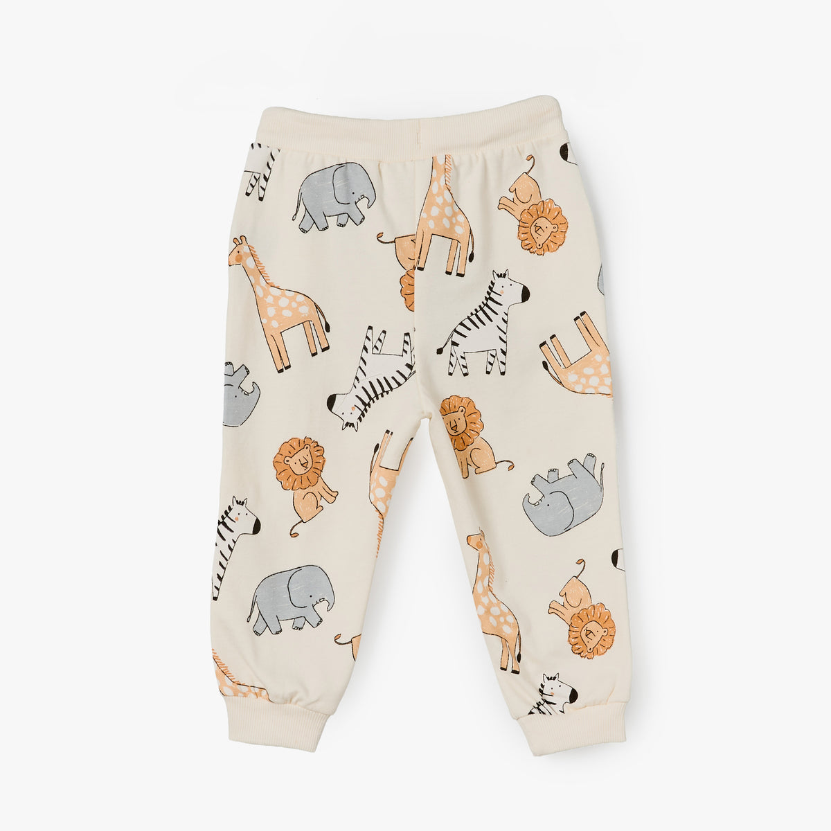 Juniors Drawstring Waist Joggers with Safari Print