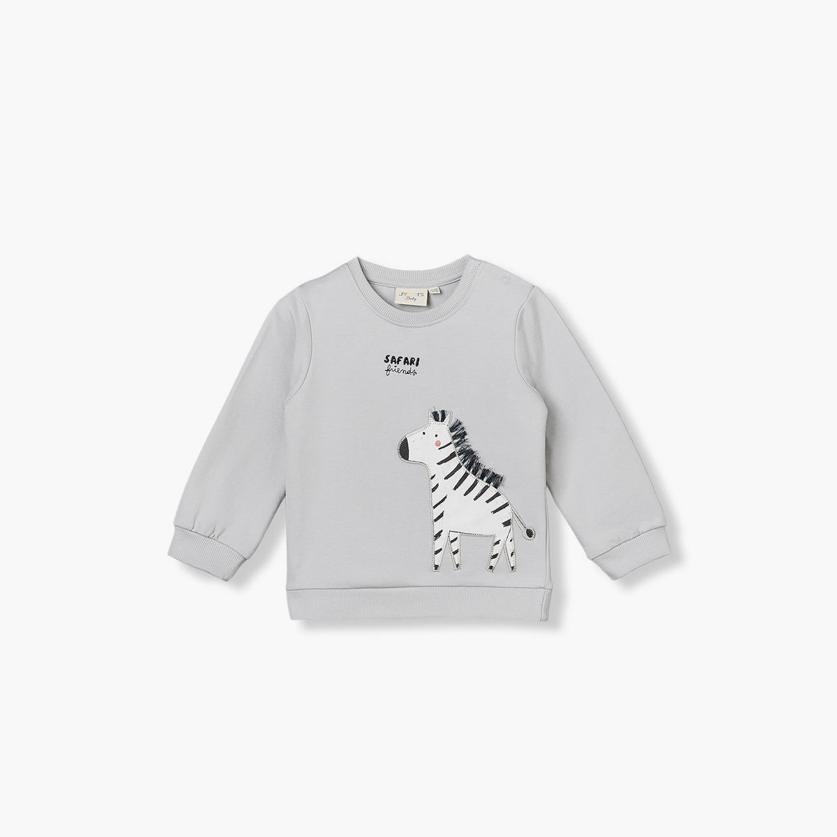 Juniors Zebra Applique Sweatshirt with Long Sleeves