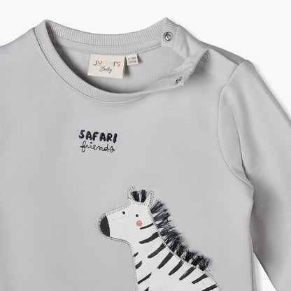 Juniors Zebra Applique Sweatshirt with Long Sleeves