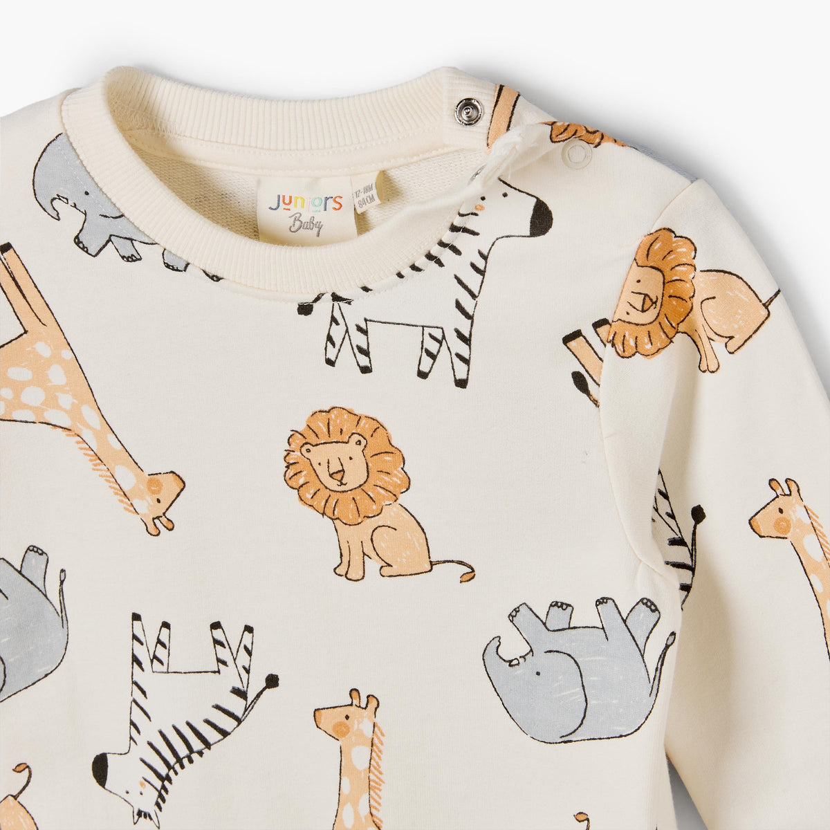 Juniors Safari Print Sweatshirt with Long Sleeves
