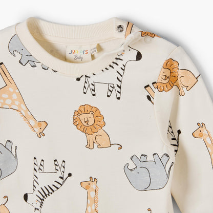 Juniors Safari Print Sweatshirt with Long Sleeves