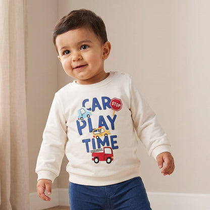 Juniors Tiger Print Sweatshirt with Long Sleeves