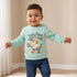 Juniors Tiger Print Sweatshirt with Long Sleeves - Blue / 12-18 mths