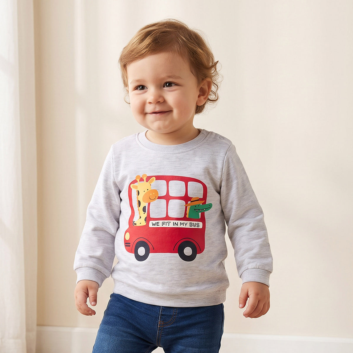 Juniors Tiger Print Sweatshirt with Long Sleeves