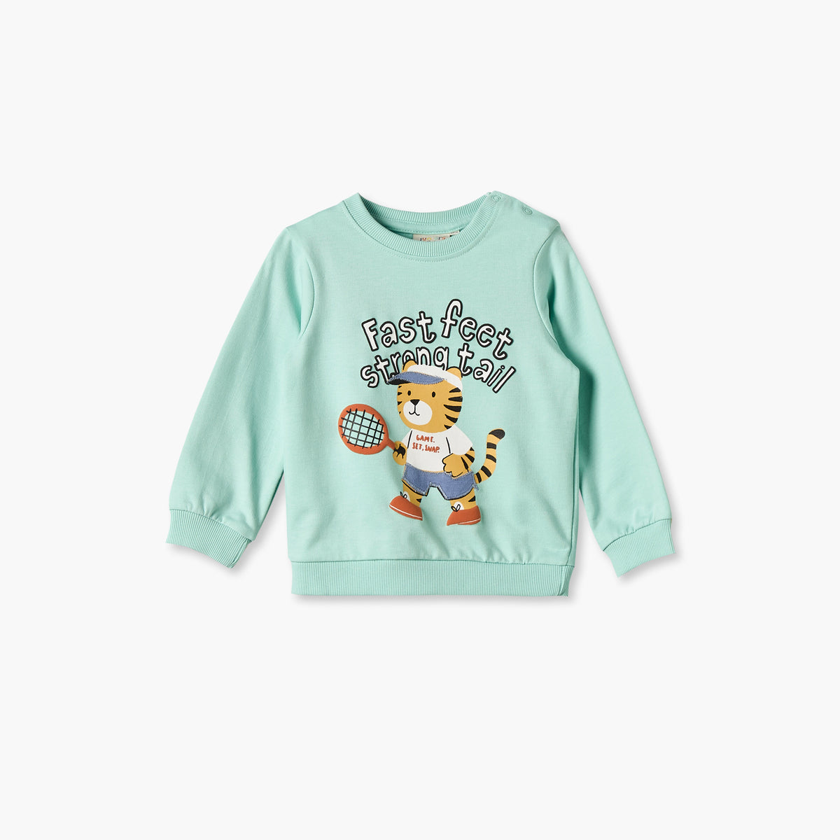 Juniors Tiger Print Sweatshirt with Long Sleeves