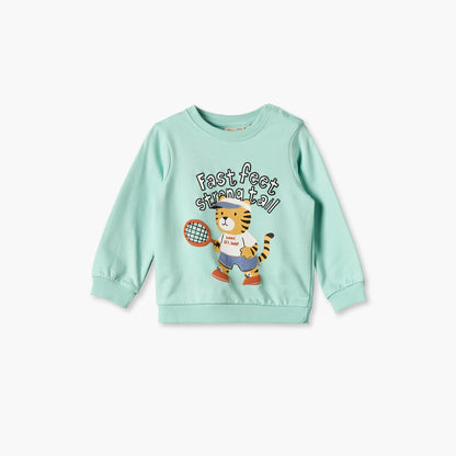 Juniors Tiger Print Sweatshirt with Long Sleeves