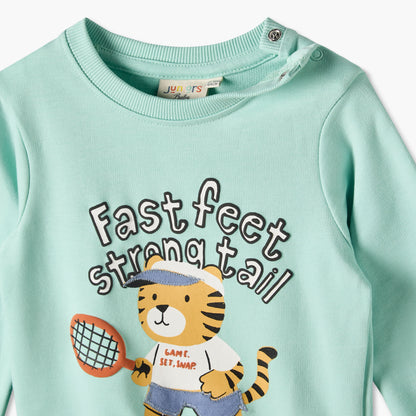Juniors Tiger Print Sweatshirt with Long Sleeves