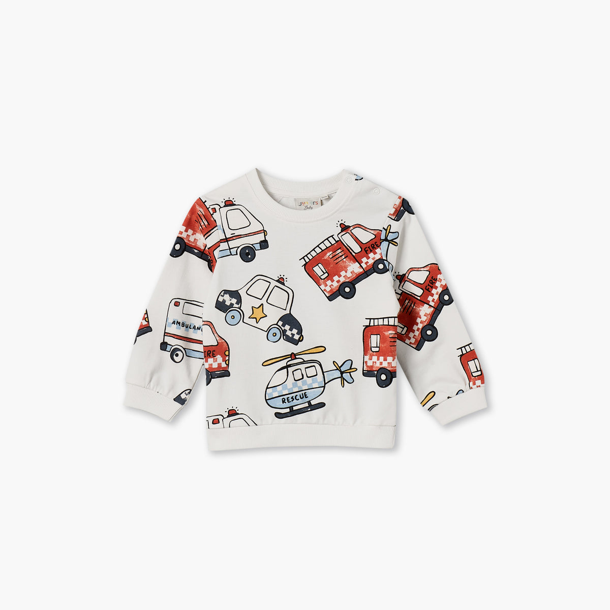 Juniors Rescue Vehicle Print Sweatshirt with Long Sleeves