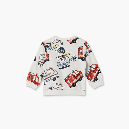 Juniors Rescue Vehicle Print Sweatshirt with Long Sleeves