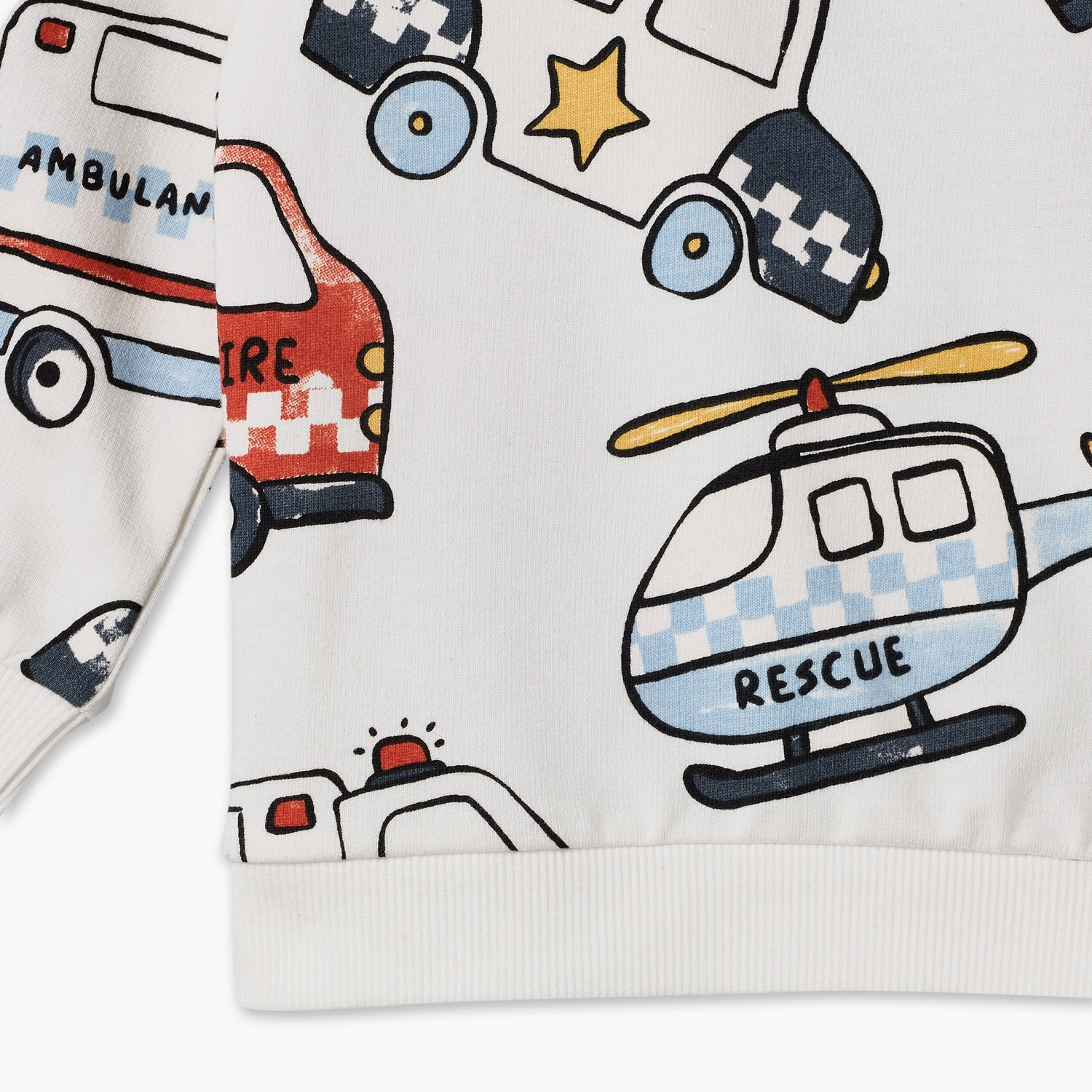 Juniors Rescue Vehicle Print Sweatshirt with Long Sleeves