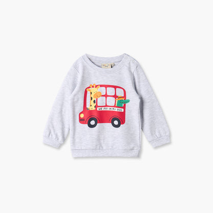 Juniors Tiger Print Sweatshirt with Long Sleeves