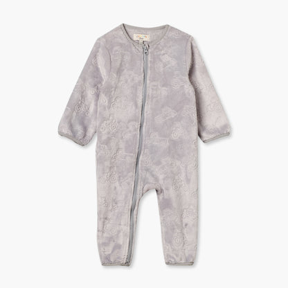 Juniors Crew Neck Long Sleeves Sleepsuit with Vehicle Embossing