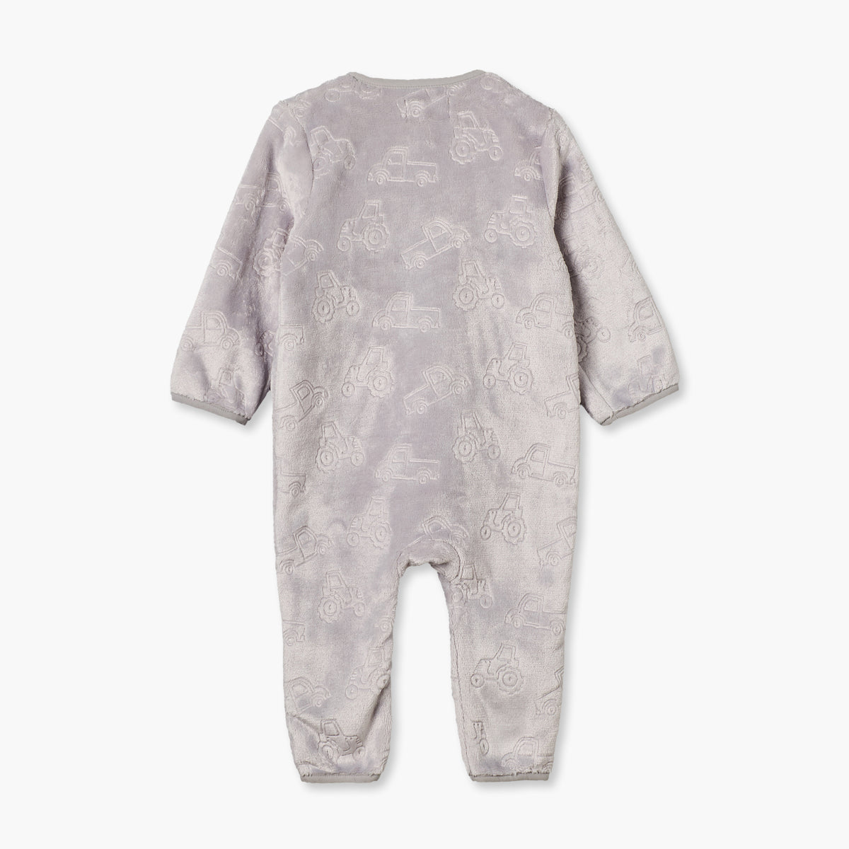 Juniors Crew Neck Long Sleeves Sleepsuit with Vehicle Embossing