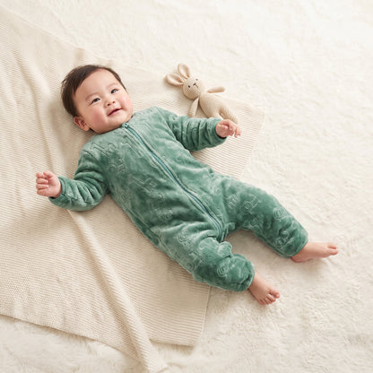 Juniors Crew Neck Long Sleeves Sleepsuit with Vehicle Embossing