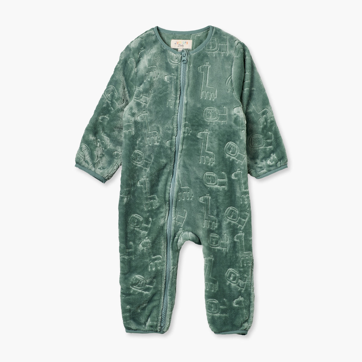 Juniors Crew Neck Long Sleeves Sleepsuit with Vehicle Embossing
