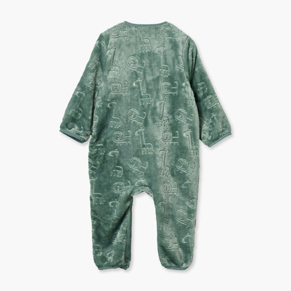 Juniors Crew Neck Long Sleeves Sleepsuit with Vehicle Embossing