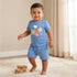 Juniors Crew Neck Short Sleeves T-shirt and Shorts Set with Farmyard Print - Blue / 12-18 mths